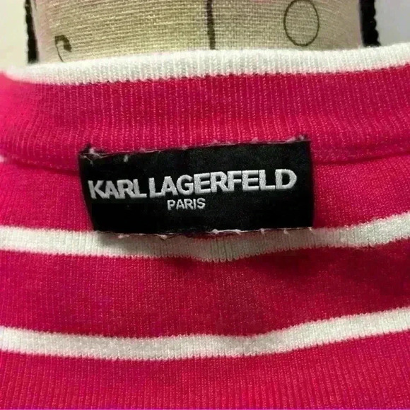 Karl Lagerfeld Paris Pink and White Sweater - Picture 7 of 9